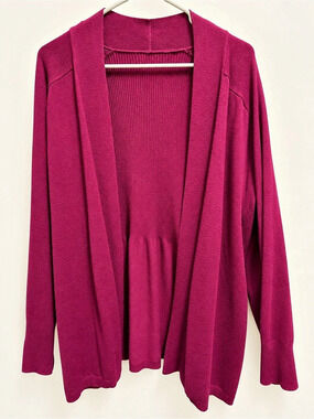 Simply Emma Open Front Cardigan in Pink XL